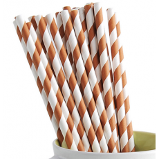 Paper Straws - Coffee Stripes x25